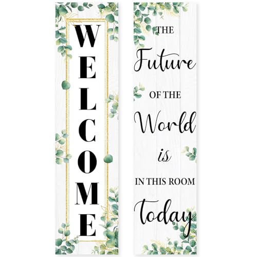 Eucalyptus Classroom Welcome Poster Decorations, Welcome Sign for Teachers, Positive Back to School Classroom Banner for Elementary Middle School Bulletin Board Posters Decor