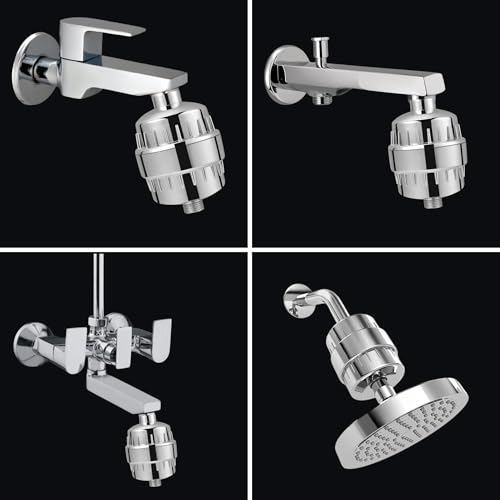 Image of Gurin Hard Water Softener for Tap & Shower Filter for Bathroom /Water Filter for Tap Purifier with Replaceable Cartridge for Home & Bathroom Use - for Hair Care, Skin Protection, and Chlorine Removal