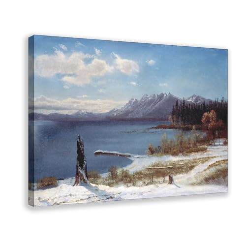 Toile lac Tahoe 1 Albert Bierstadt habillez un mur vide avec un cadre 30x45 cm