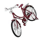 Estatua de bicicleta pequeña pequeña pero completa con ruedas giratorias, pedales, manijas y soporte fijo. ¡todos los detalles están hechos una bicicleta real!