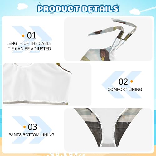 Cow Tub Daisy Flower Field Girls Bikini Sets 2 Piece Swimsuits Bathing Suit Swimwear4