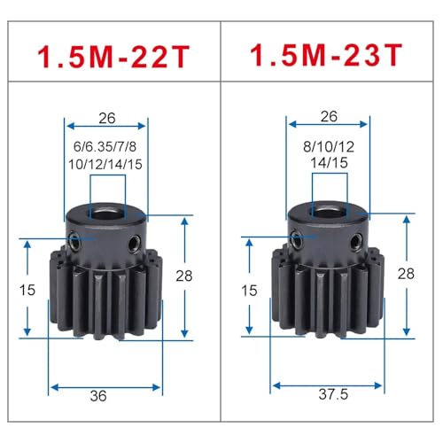 Engranaje recto de acero SC45 con 23 dientes para una transmisión precisa de 12mm 3