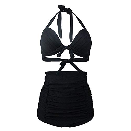 Bikini deux pièces couleur solide avec haut rembourré pour sublimer les formes