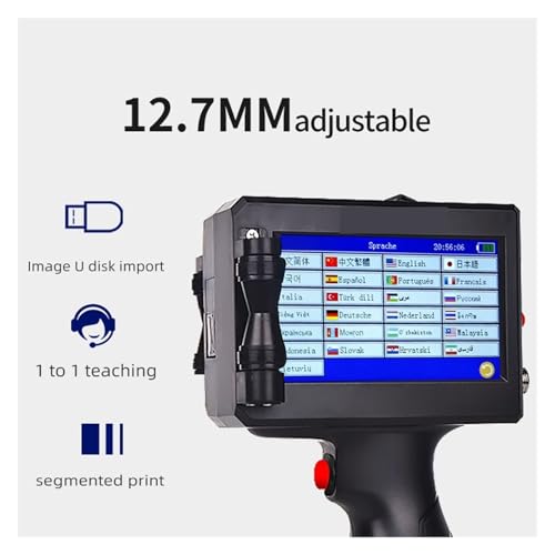 Imprimante jet d'encre portable compacte 12,7 mm noire pour codage et logos - 5
