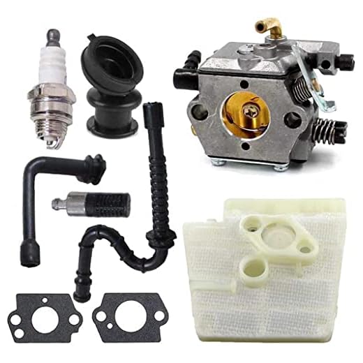 HURI Carburateur Filtre à air Bougie d'allumage Set pour Stihl 024 026 MS240 MS260# Walbro WT-194