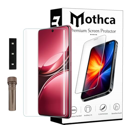 Image of Mothca Curved UV Tempered Glass Screen Protector for Vivo V50 5G | Transparent | Pack of 1 | Full Screen Coverage with UV Installation Kit