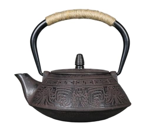 レイテイ(株)南部 鉄瓶 南部鉄器【雨龍】日本 岩手 いわて 伝統工芸 南部鉄瓶 鉄器 茶道具 鉄分補給 茶こし付き 鉄びん 急須 各種熱源対応 (10.8L)-TH-22