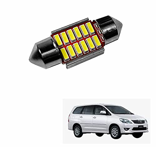 Asryd Car Interior 12 SMD Extremely Bright Dome LED Interior Roof Light Reading Bulb Lamp For Toyota Innova (5W, White, 1 Pcs)