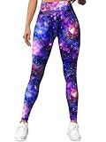 HIVICHI Printed Star Galaxy Leggings for Women Crazy Pattern High Waisted Workout Yoga Pants, X-Large, H-WLG-028656