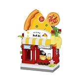 Gearblox Pizza Shop Street City View Mini House Festival Micro Building Toy Blocks Set for Home Decor Toys Gifts