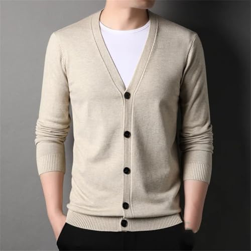 Disimlarl Men Knitted Cardigan Sweaters Solid V Neck Slim Sweatercoat Casual Button Cardigan Sweaters2