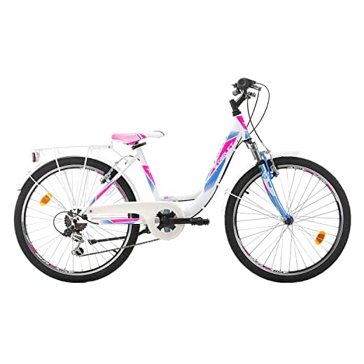 BIKE SPORT LIVE ACTIVE Bikesport MISTIQUE 24" - Bicicleta de montaña para niño niña, Shimano 18 velocidades, Cuadro 14'' Acero, Frenos V-Brake (BLU Scuro) (Rosa)