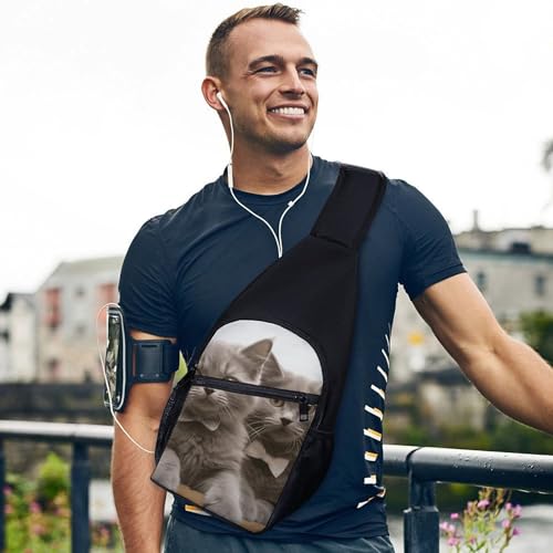 Funny Cats Mochila Bandolera Ligera para Senderismo miniatura 3