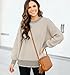 ETCYY Womens Oversized Sweaters Fall 2025 Fashion Clothes Trendy Batwing Sleeve Colorblock Striped Knit Pullover Tops,Line Apricot,Large