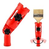 Multi-Angle Paint Brush Extender,Paint Edger Tool for High Ceilings, Extension Pole Attachments Holder with Rotating Head for Paint Rollers, Great for Walls,Corners,Edges(Red,Size:17 * 4 * 4cm)