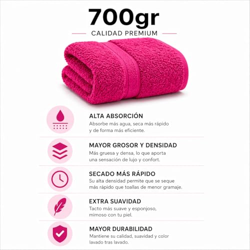 Toallas TRAMAS+ de alta calidad en algodón de 700 gr para lavabo y ducha 7