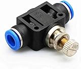 Sylix ® 6MM Pneumatic Brass Flow Control Valve Connector Push in Fitting Air Hose