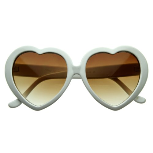 Image of zeroUV Oversized Heart Shaped Sunglasses UV400 Cute Trendy Love Fashion Eyewear for Women 52mm