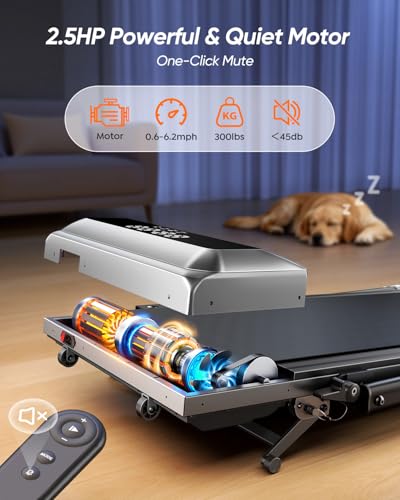 Image of Acezoe Walking Pad with 12% Incline & Height-Adjustable Handlebar, 5-in-1 Foldable Treadmill for Home & Office, Portable Under Desk Treadmill with LED Display & App Control