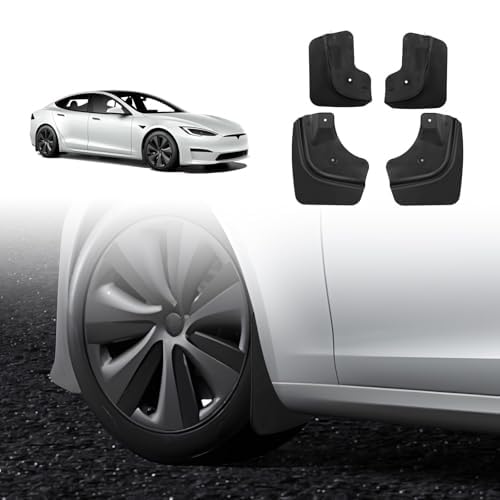 Motrobe Tesla Model S 2021-2026 Model S Plaid 2021-2025 Mud Flaps Splash Guards [No Drilling No Tape] TPE Mudguards All Weather Mudflaps Fender