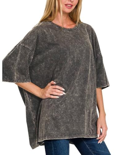 Zenana Acid Wash Boyfriend T-Shirt