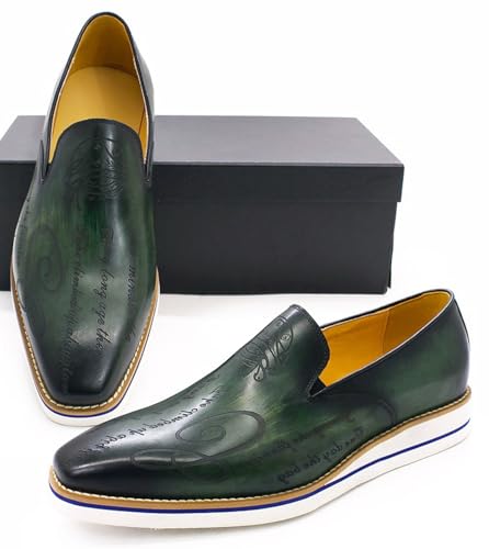 Mens Penny Loafers Slip On Casual Dress Shoes Genunie Leather Lightweight Flat Suit Shoes Prom Wedding Business Mocasines Fashion Tuxedo Shoes for Men2