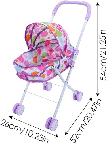 Image of DUNGRANI ENTERPRISE Upgrade 16 Inch Baby Doll Stroller Toy for Kids Big Size Baby Doll Fun Vehicle Play Set for Babies Infants Toddlers Girls Kids (Purple)