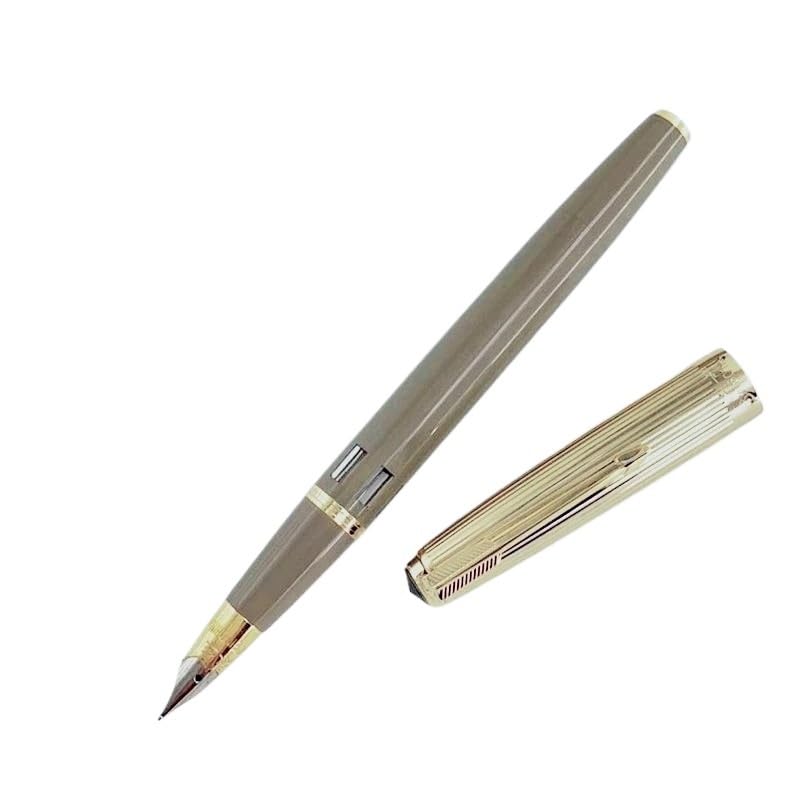 Stylo plume d'exception PURYN à double pierre bleue et capuchon grillé doré