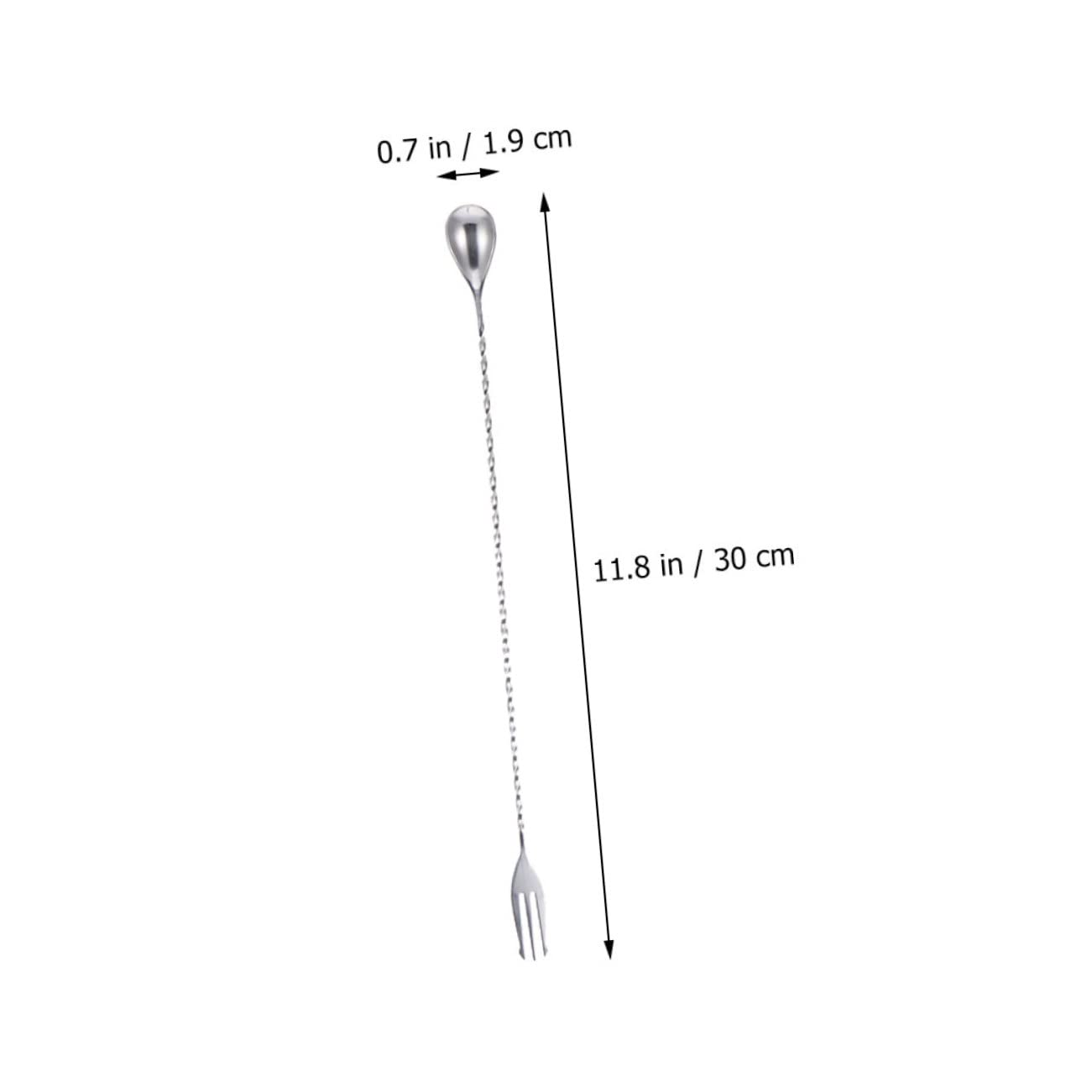 SOLUSTRE 2Pcs Stainless Steel Cocktail Stirring Spoons Long Beverage Mixing Sticks for and Dessert Cups Reusable Professional Design