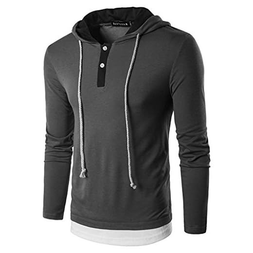 WhATLEES herr solid långärmad pullover träning huvtröja tröja