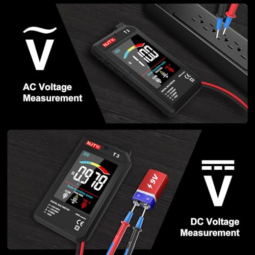 Image of NJTY T3 Smart Digital Multimeter, Ultra-Thin Rechargeable Voltmeter with 3.2 inch Color LCD, Auto-Ranging 600V AC /DC Tester for Resistance NCV Live Wire Detection