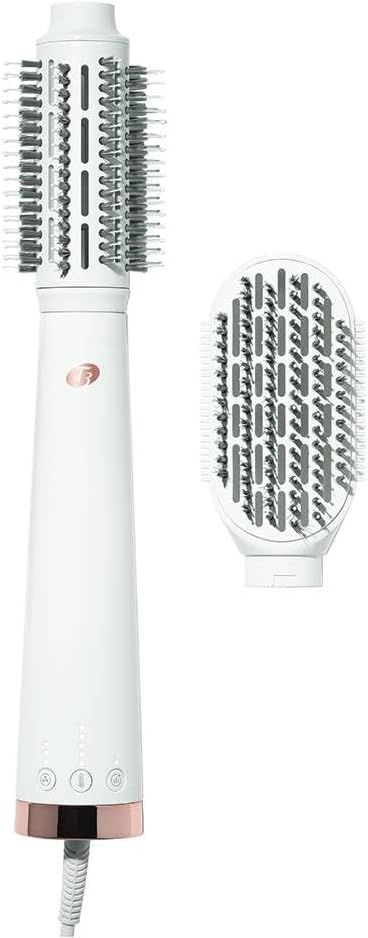 T3 AireBrush Duo Interchangeable Hot Air Blow Dry Brush with Two Attachments – Includes 15 Heat and Speed Combinations, T3 IonFlow Technology, Volume Booster Switch, Lock-in Cool Shot