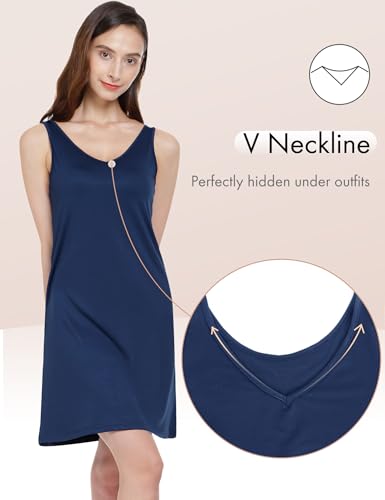 Image of MANCYFIT Womens Full Slip Tank Top Dress Slip Sleeveless Under Dress Wide Straps