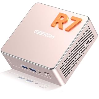 GEEKOM A5 Mini PC avec AMD Ryzen 7 5825U, Silencieux NUC Mini Ordinateur de Bureau, 512Go SSD 16 Go RAM (Évolutif, Non-LPDDR), Mini PC Windows 11 Pro, Lecteur SD,WiFi 6 & USB-C, Tour PC 2.5G LAN