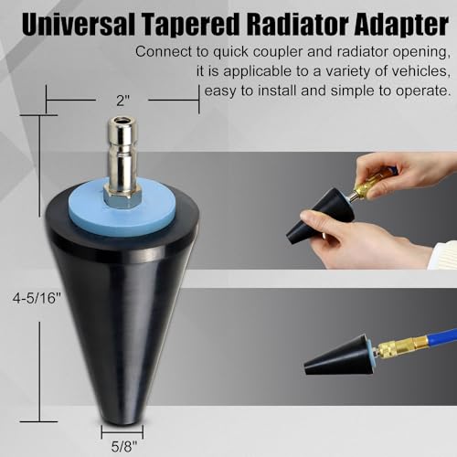 Image of Coolant Vacuum Refill Kit, Cooling System Radiator Vacuum Purge & Fill Tool Kit, Automotive Coolant Filler with Universal Adapter Hoses for Car Motorcycle Truck Airlift Use Black