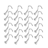 OMAIGAR Screw Shaped Nose Studs, 60pcs Nose Piercing Jewelry, Hypoallergenic Surgical Stainless Steel Nose Rings Studs for Women Men