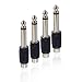 ZTOP Audio Molded RCA Female to 1/4" TS Adapter(Pack of 4)