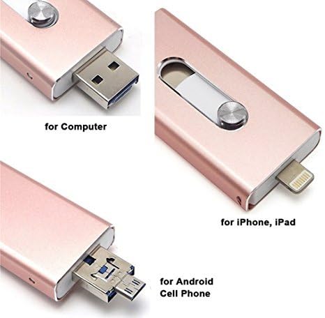 Apple Cell Phone USB Flash Drive 32GB i-Flash U-Disk Memory Stick for Computer, iPhone & iPad (Lightning Connector) and Android Cell Phone (Pink)