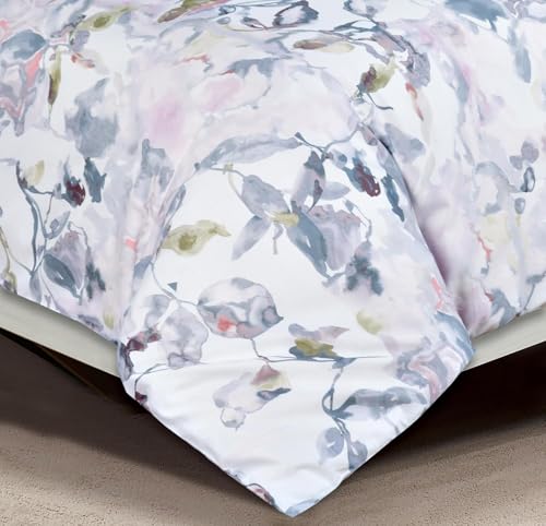 Majestic Giftware Madison Linen 4 Pcs Full Size Duvet Bedding Set (BL510-F-4pcs) Lavander Loom 400 TC 100% Cotton Sateen | 1 Fitted Sheet, 1 Duvet, 2 Pillowcases - Noble Collection