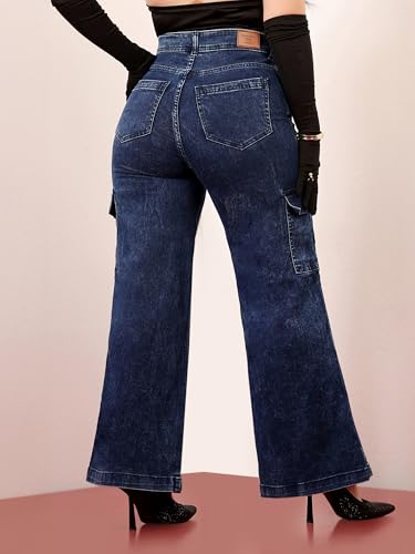 Image of Miss Chase A+ Women's Wide-Leg High Rise Regular Stretchable Denim Jeans