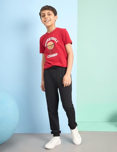 Image of Amazon Brand - Symbol Boys 100% Cotton Graphic Printed Half Sleeves T-Shirt | Age 6-14 Years