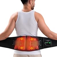 Wärmegürtel Rücken Heizkissen Kabellos Massagegerät, 5000mAh Heizkissen mit Abschaltautomatik, Wärmekissen für Rücken mit 5 Massagemodi 5 Wärmestufen, Geschenke für Männer Frauen Mama Papa Heating Pad