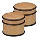 Relaxdays Türstopper 2er Set, schwere Türen & Fenster, Edelstahl & Gummi, Holzoptik, hoher Bodenpuffer, ∅ 9,5 cm, braun
