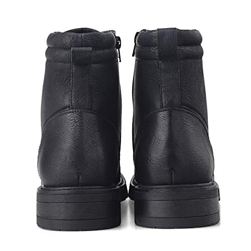 GM GOLAIMAN Men's Motorcycle TAFT Dress Boots - Lace Up Zip Boots Military Tactical Work Combat Hiking Botas Invierno Hombre 10 M US, 5 Black