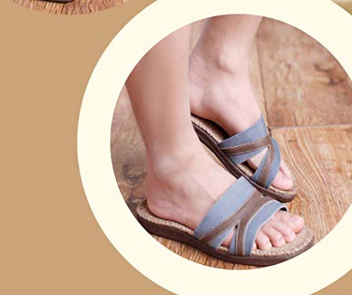 Ciabatte da Spiaggia per Uomo, Pantofole in Lino