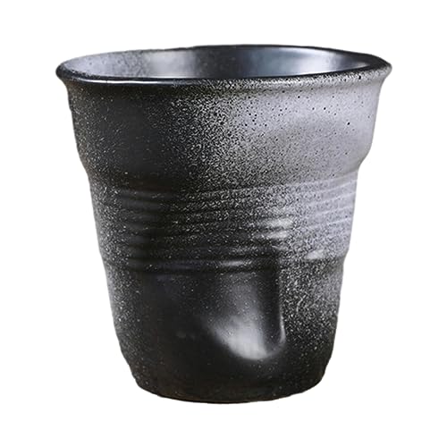 Tasse créative en céramique de 200 ml - Four à micro-ondes - Peut être utilisé pour les tasses à café irrégulières froissées vintage pour le bureau...