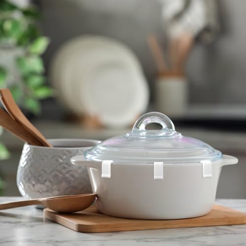 12 Stück Schutzklammern für Dutch Oven-Deckel, Silikon Schutzklammern für Kochgeschirr Topfpuffer Heberzubehör zum Stapeln Aufbewahren und Ausstellen von Dutch Oven-Töpfen (Weiß)
