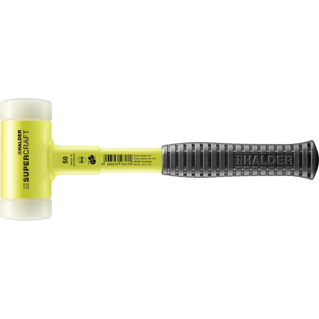 HALDER 3377.150 - Maza anti rebote metálico amarillo Supercraft Ø 50 mm