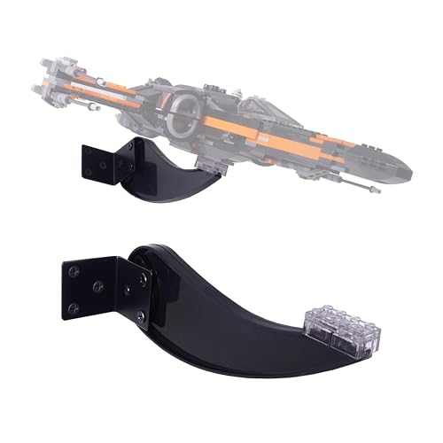 Wall Mount for LEGO 75393 75301 75102 X-wing Starfighter, 75316 Mandalorian Starfighter Kit, 75375 75376 75404 75405 Kits, for Plane Building Block Sets etc. Adjustable angle bracket, wall mount only.