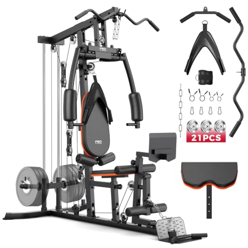 Image of SPORTSROYALS Home Gym, Multifunctional Workout Station with Leg Press